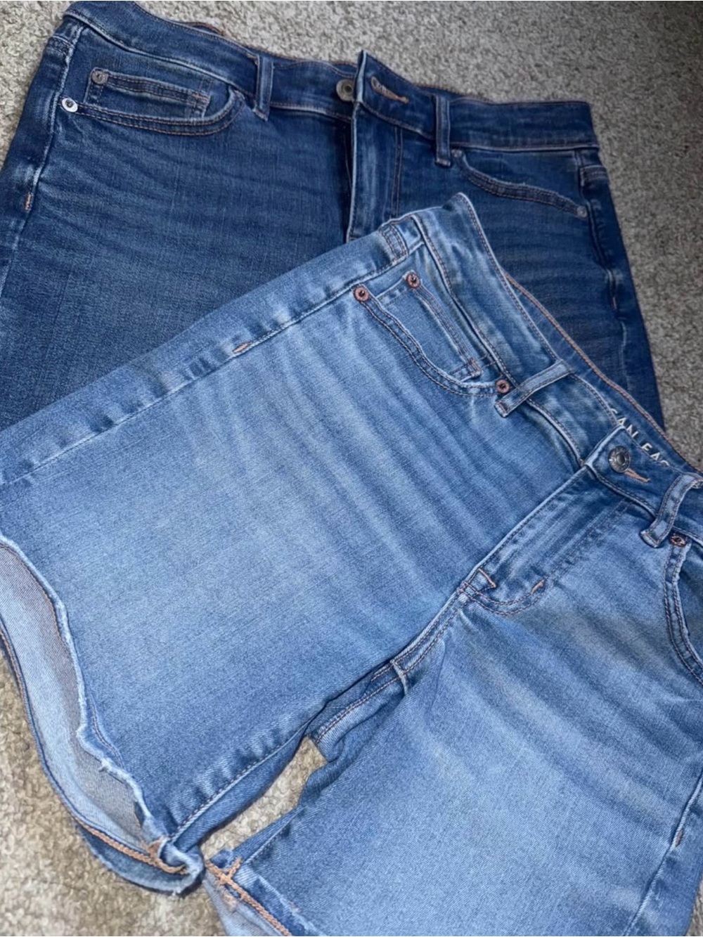 American Eagle Outfitters Blue Denim Cutoff Shorts - Light & Dark Wash Pair